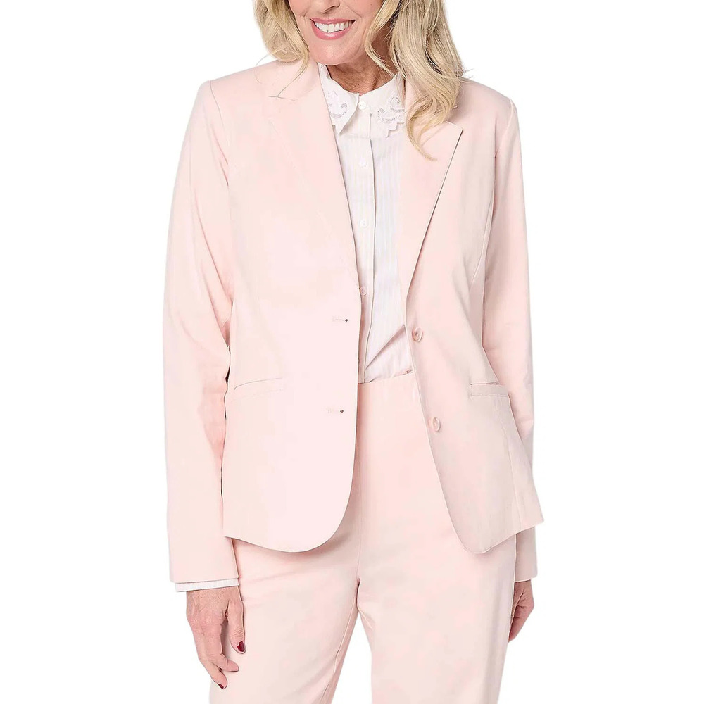 BEAUTIFUL by Lawrence Zarian Women's Notch Collar Blazer Pink - Regular